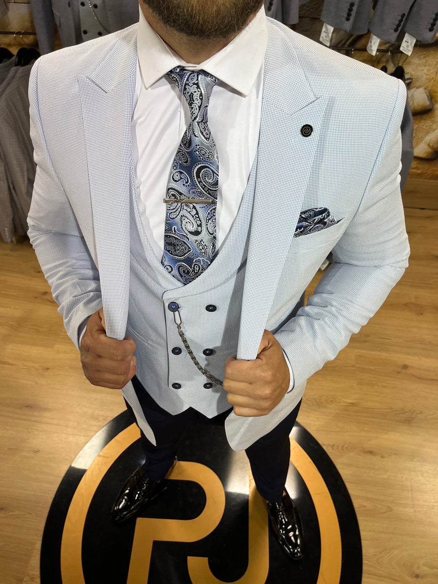 Miami Blue 3 Piece Suit