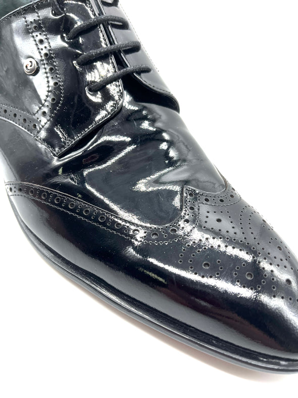 Basic Patent Leather Brogue Shoe - Black