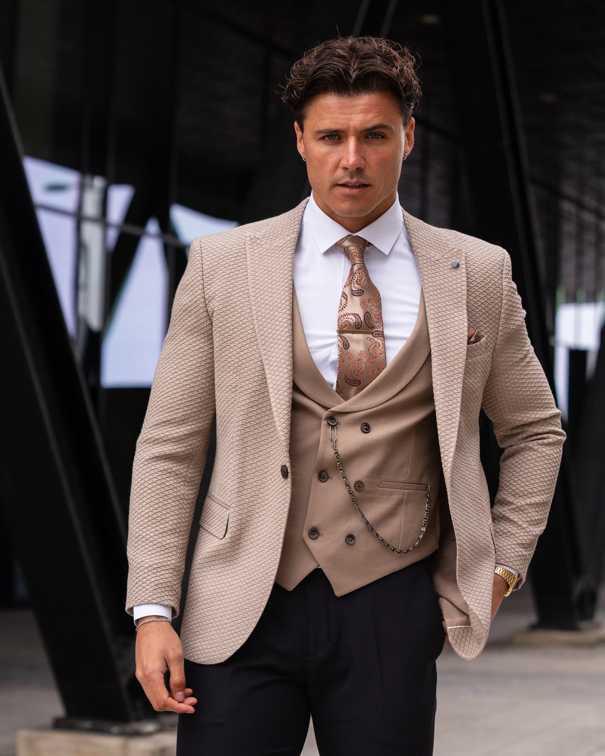 Larson - Camel Beige 3 Piece Suit