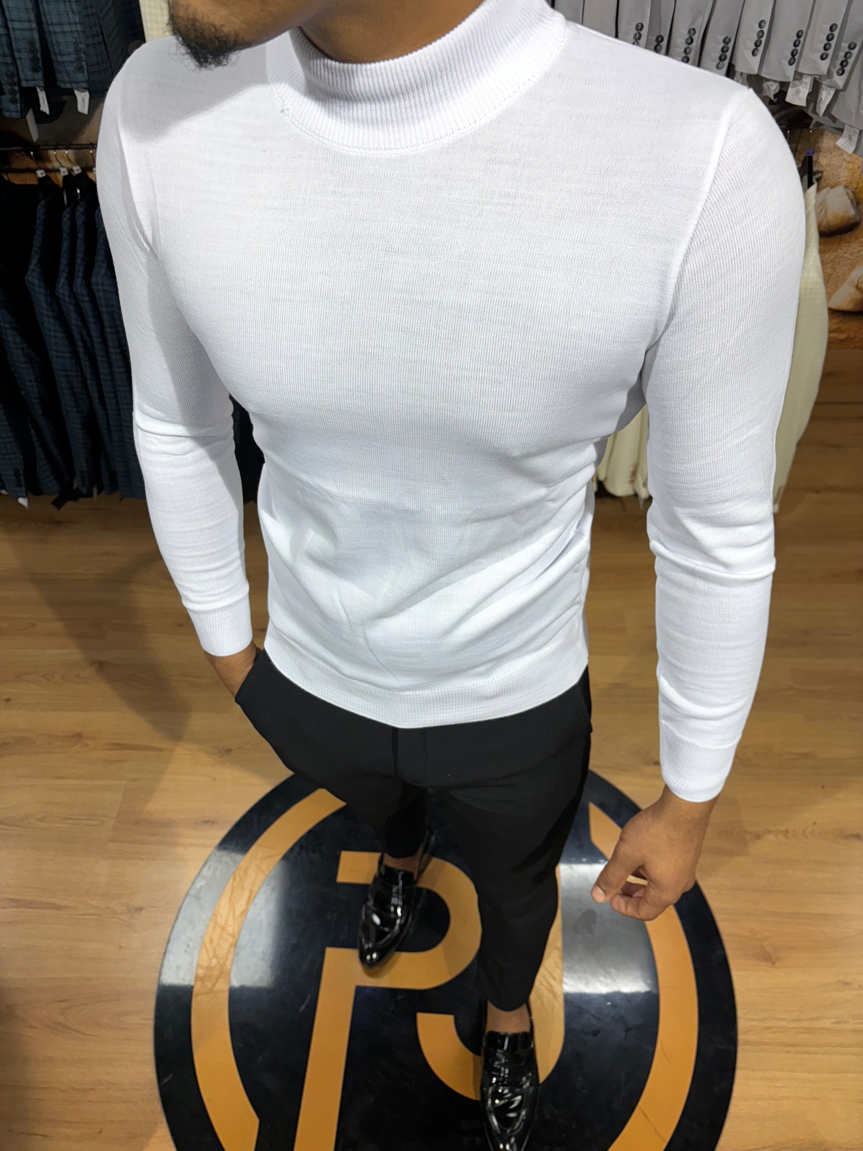 Mock Turtle Neck Jumper White