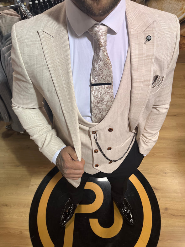 Hemsworth - Cream 3 Piece Suit