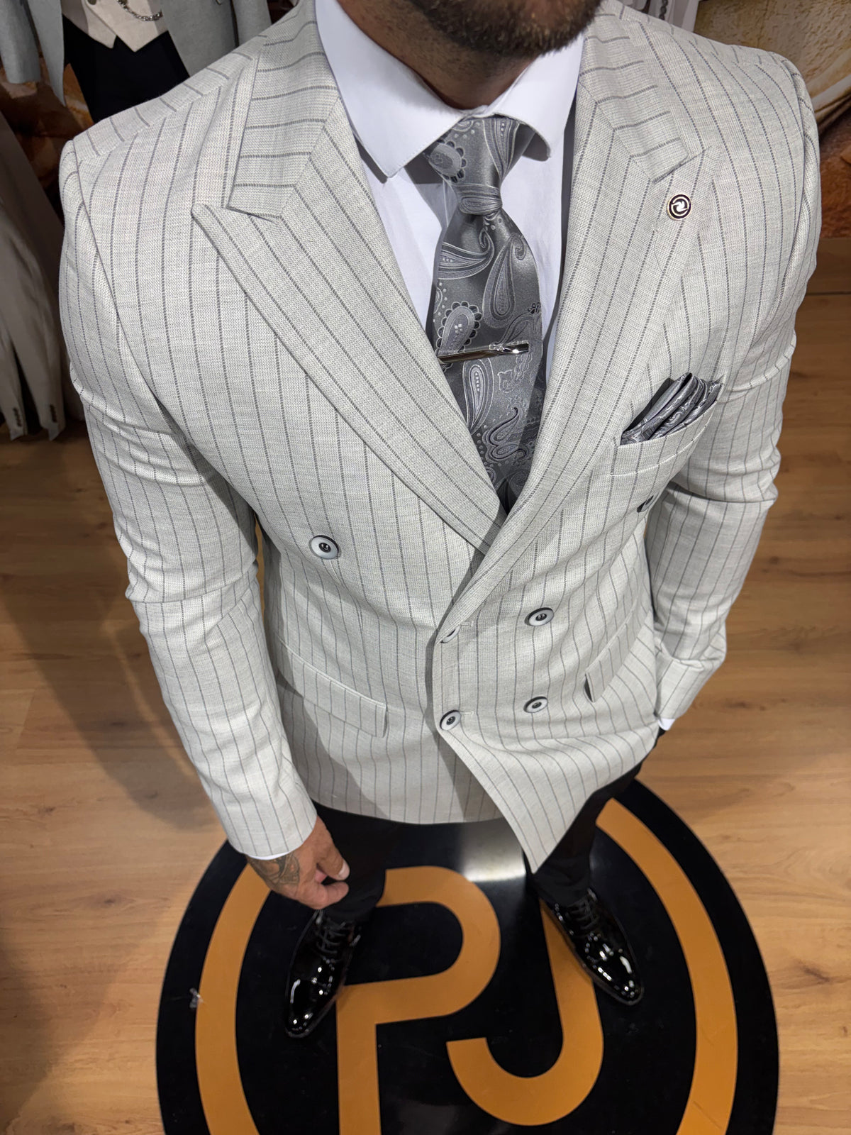 Pulisic - Grey/Black 2 Piece Suit
