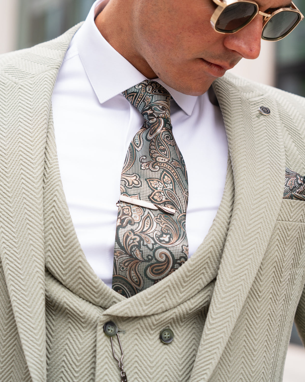 Del Prado - Pistachio Green 3 Piece Suit