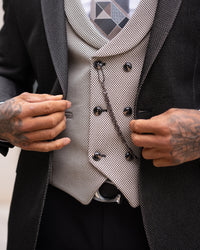 Gervais - Graphite Black/Beige 3 Piece Suit