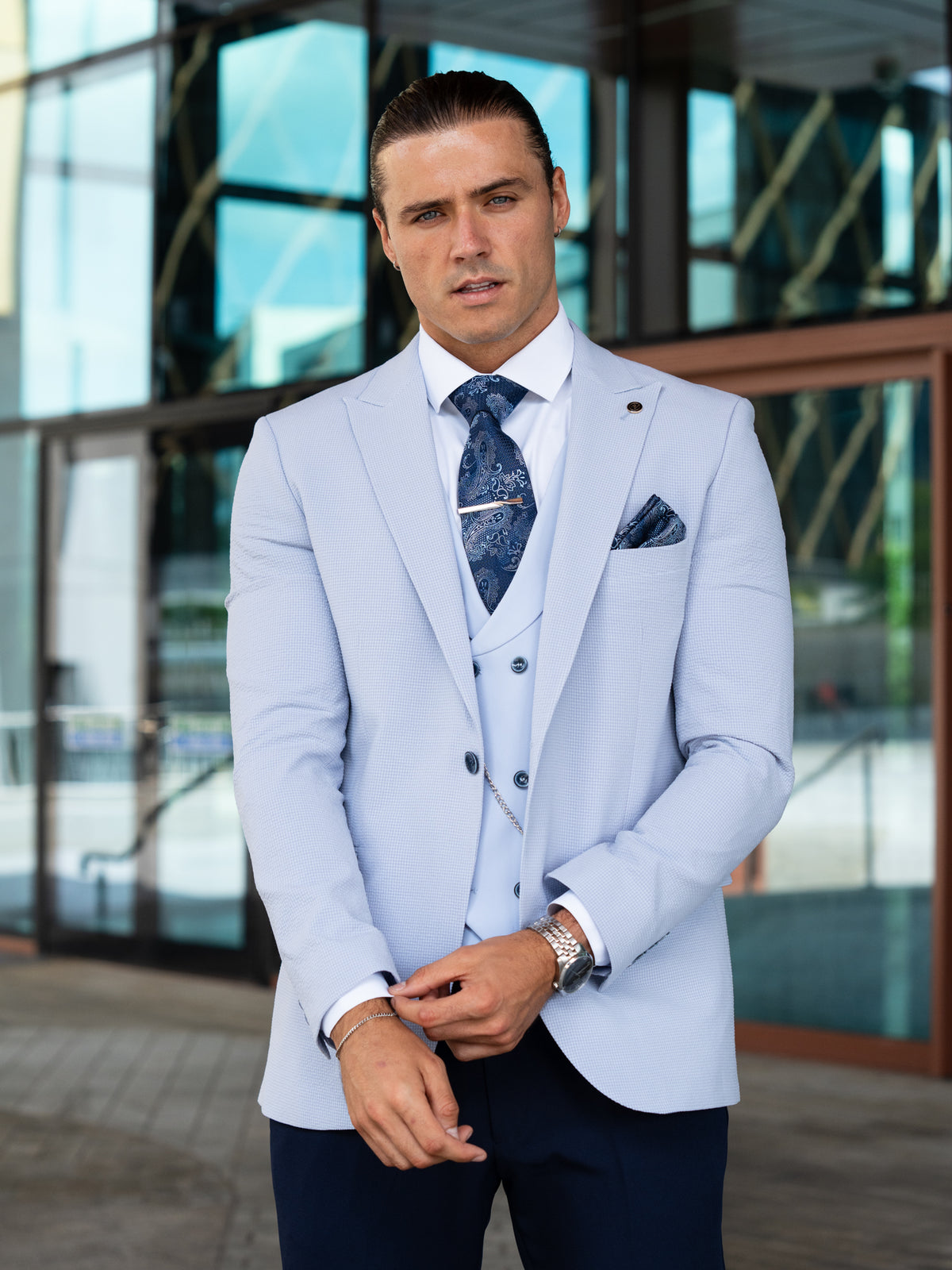 Parker - Light Blue 3 Piece Suit