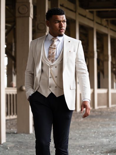 Zorma - Light Beige 3 Piece Suit
