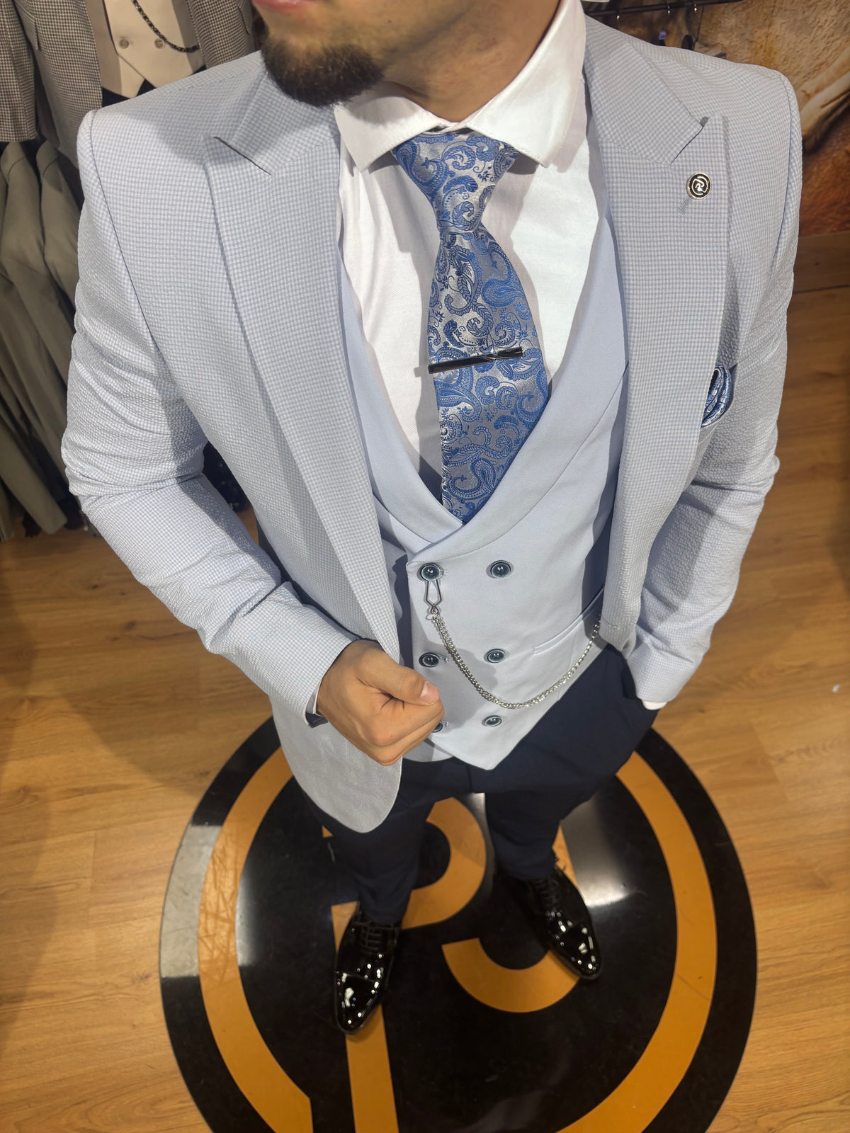 Parker - Light Blue 3 Piece Suit