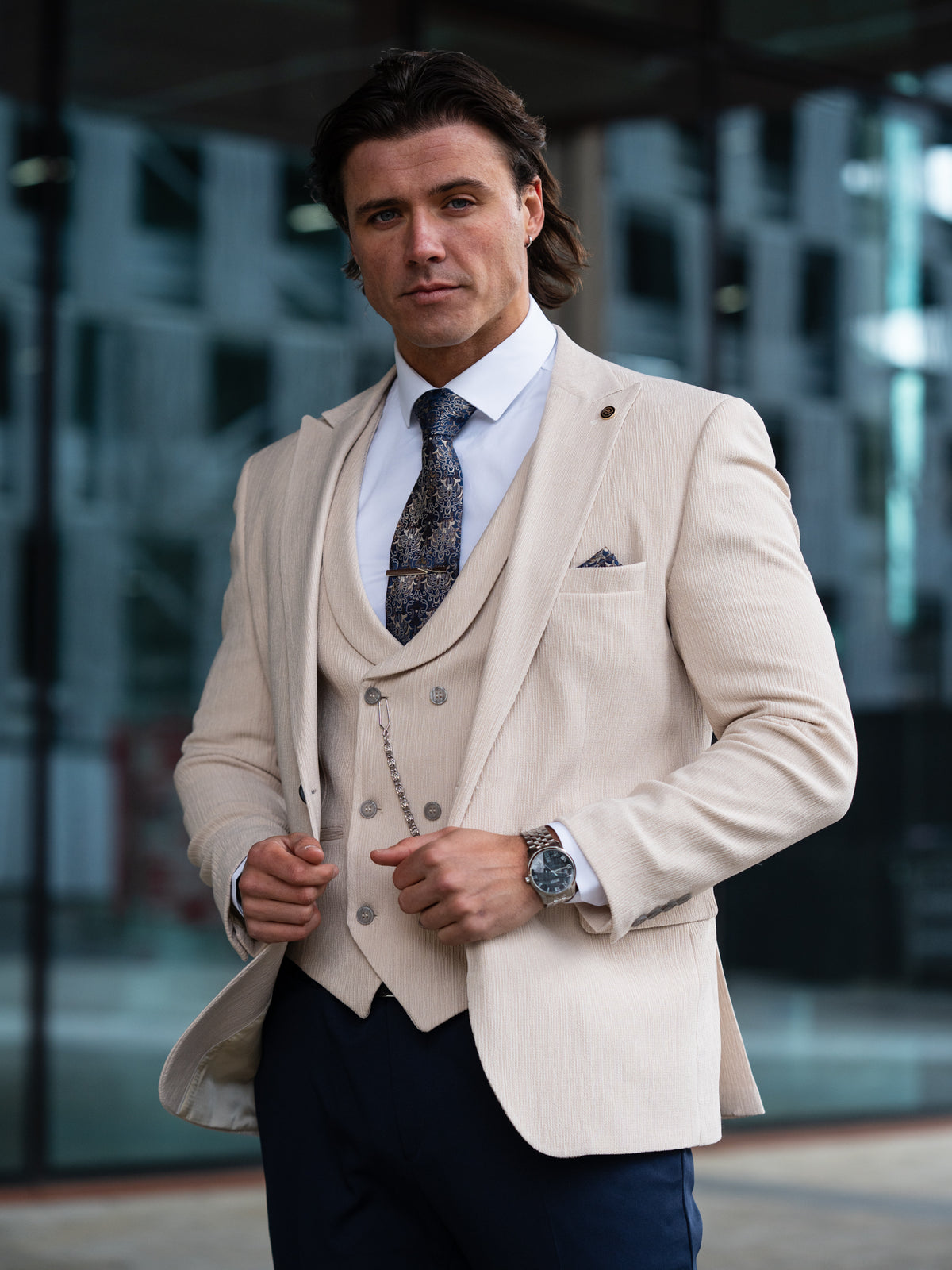Van Doren - Light Beige 3 Piece Suit