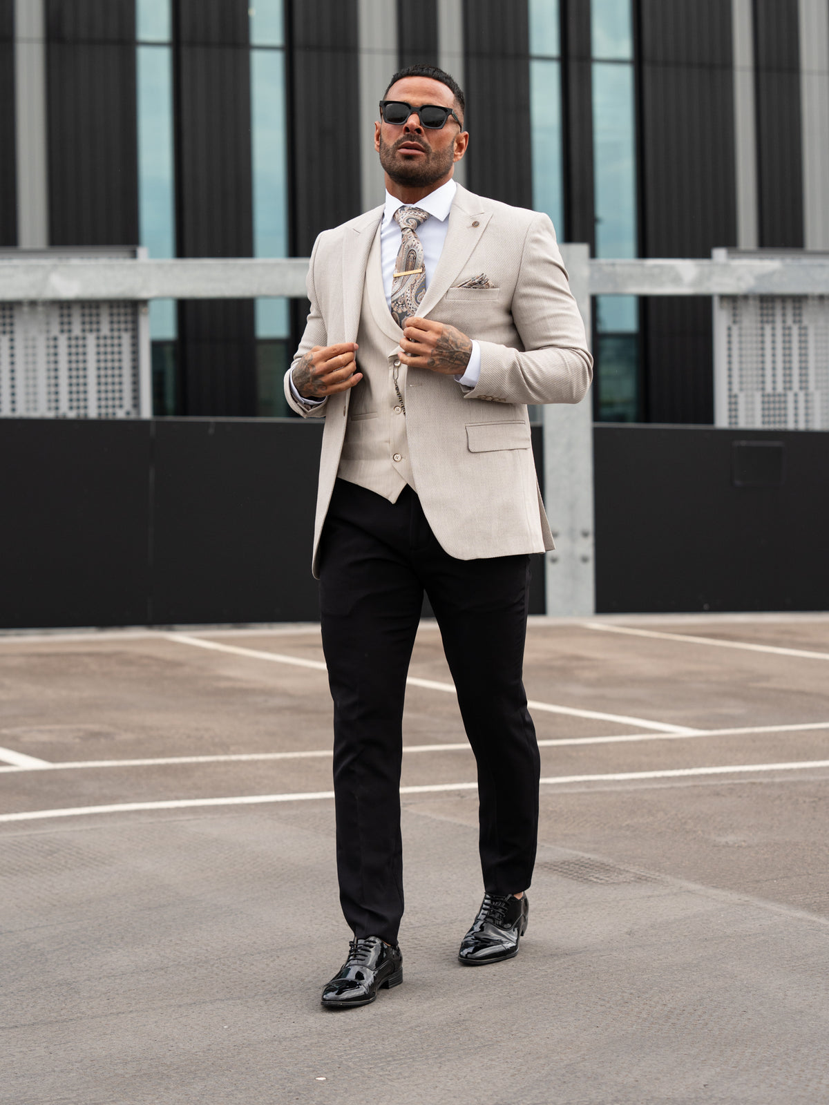 Ashbourne - Grey/Beige 3 Piece Suit