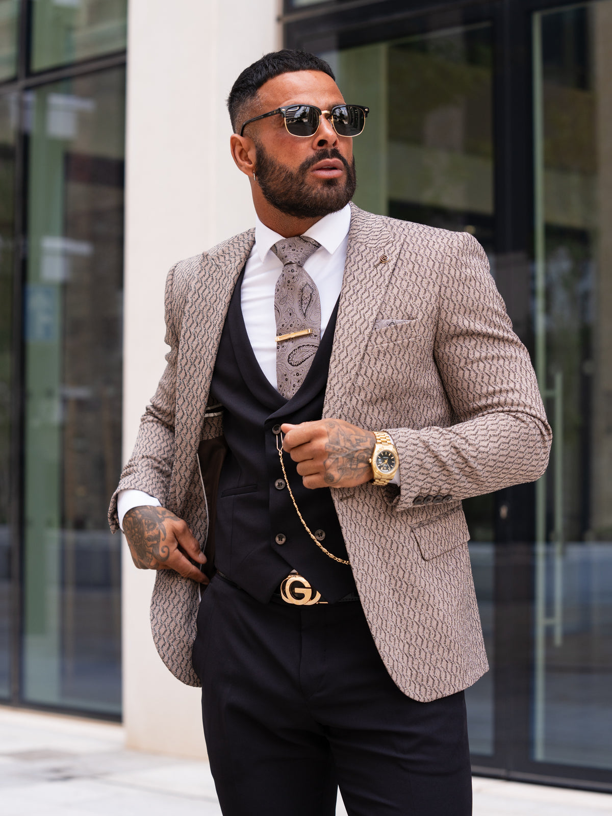 Armando - Brown/Black 3 Piece Suit