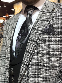 Denzel - Black/White 3 Piece Suit