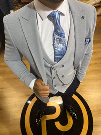 Basiola - Blue 3 Piece Suit