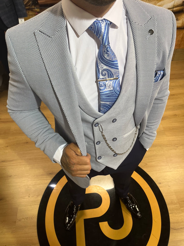 Basiola - Blue 3 Piece Suit