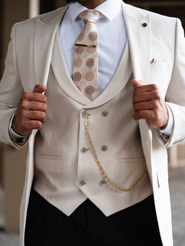 Zorma - Light Beige 3 Piece Suit