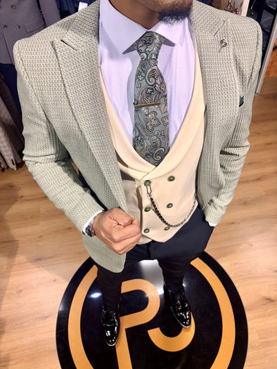 Dorado - Moss Green/Cream 3 Piece Suit