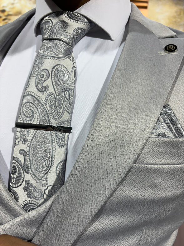 Bellini - Silver Grey 3 Piece Suit