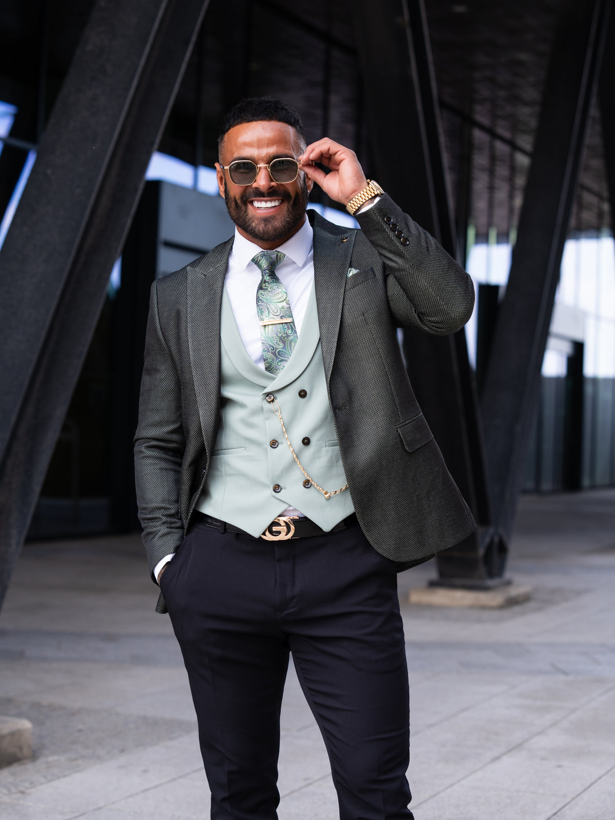 Vegas - Dark Green 3 Piece Suit