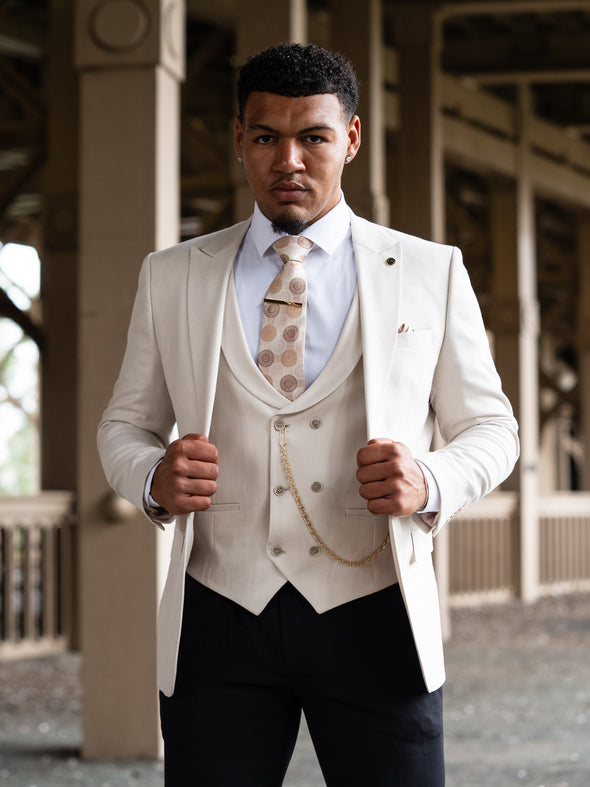 Zorma - Light Beige 3 Piece Suit