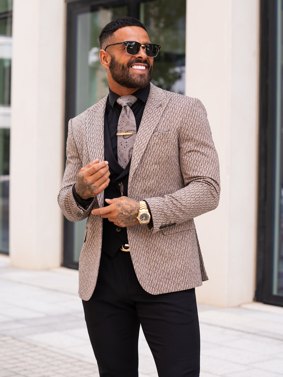 Armando - Brown/Black 3 Piece Suit