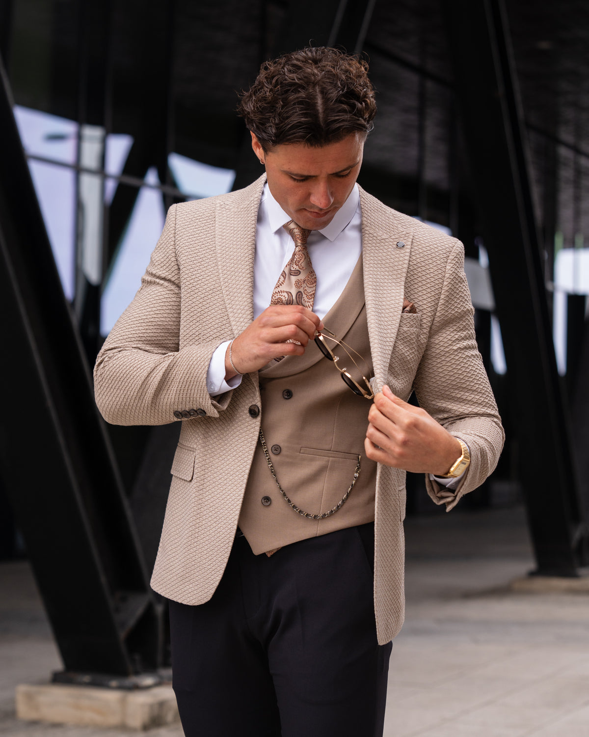 Larson - Camel Beige 3 Piece Suit