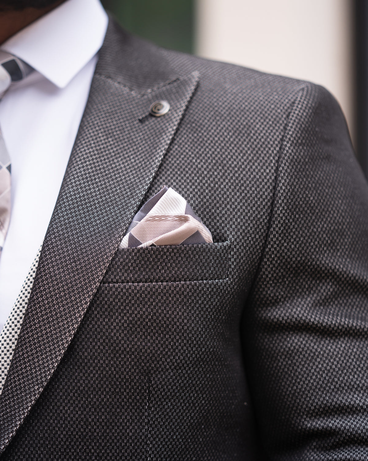 Gervais - Graphite Black/Beige 3 Piece Suit