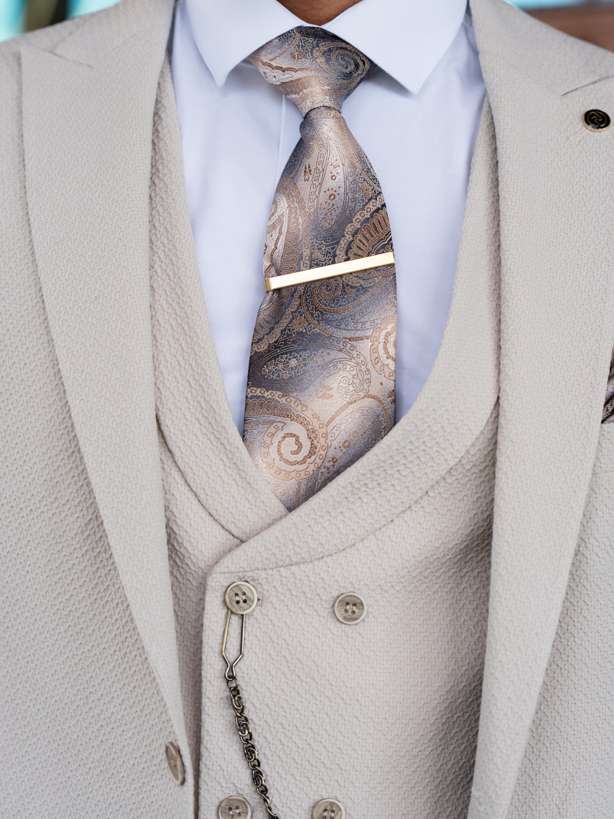 Cassidy - Beige 3 Piece Suit