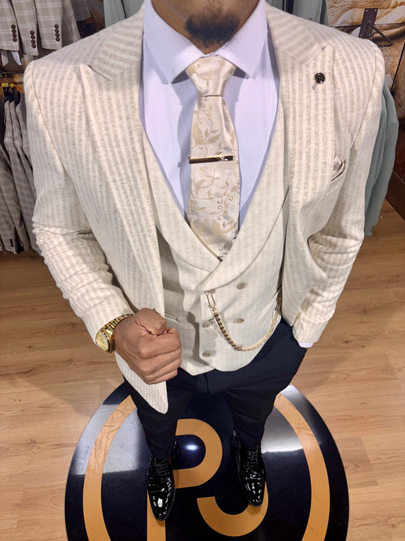 Utah - Cream/Oatmeal 3 Piece Suit