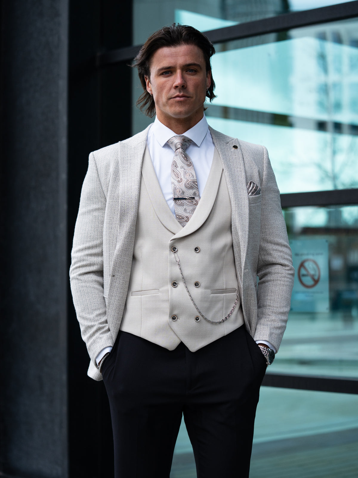 Castillo - Light Stone 3 Piece Suit