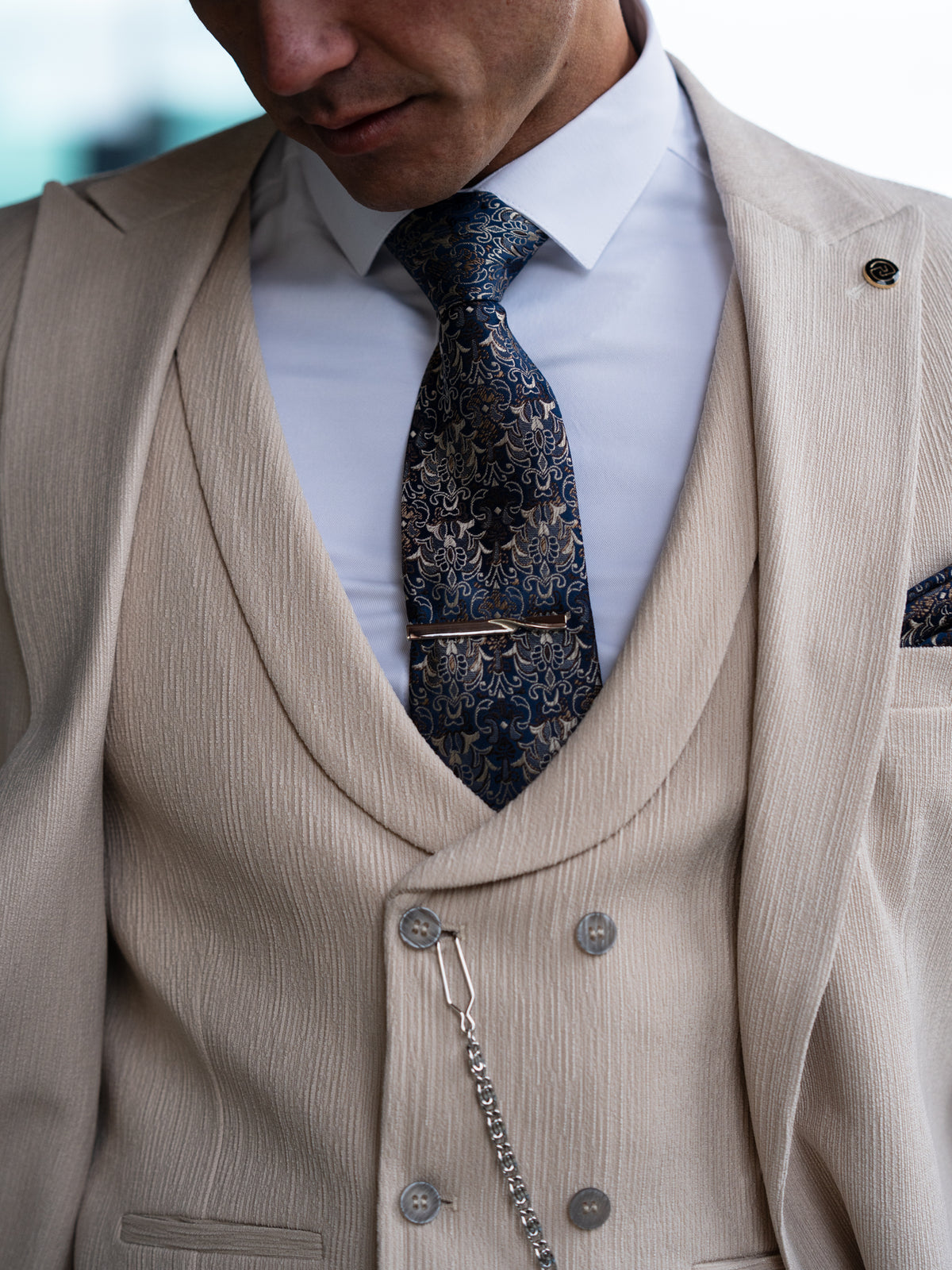 Van Doren - Light Beige 3 Piece Suit