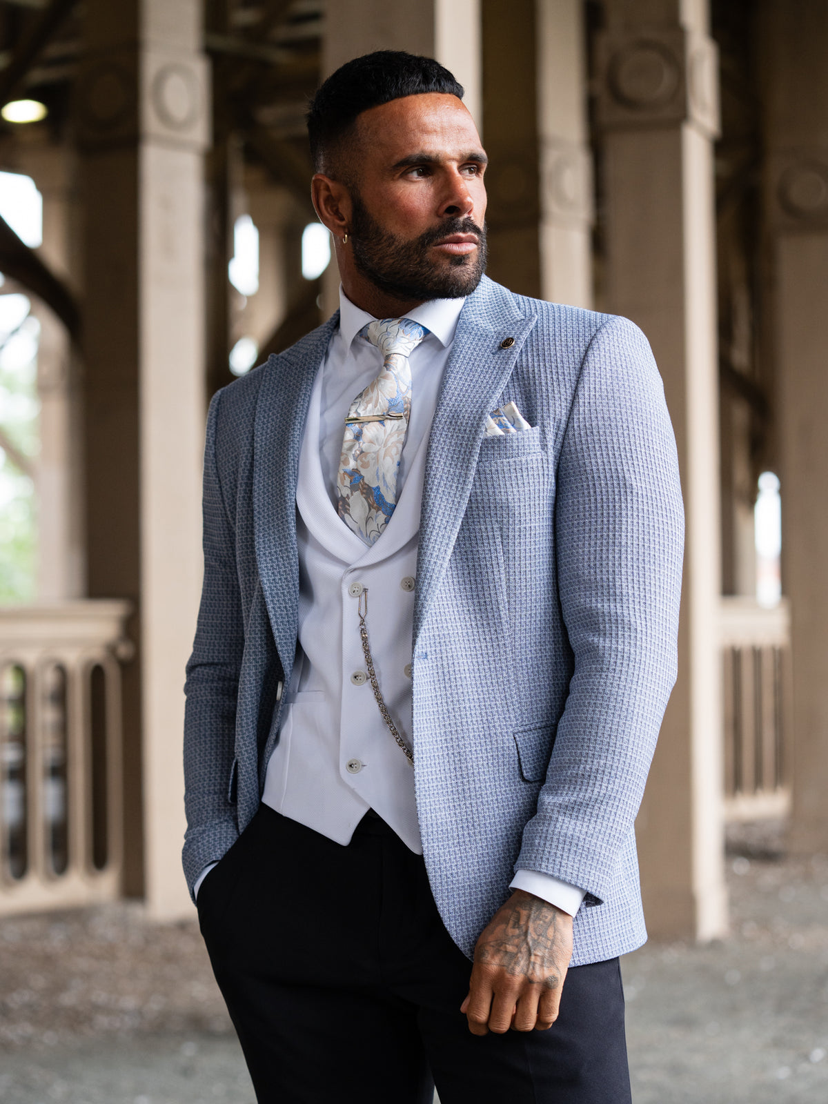 Pegasi - Pale Blue/White 3 Piece Suit