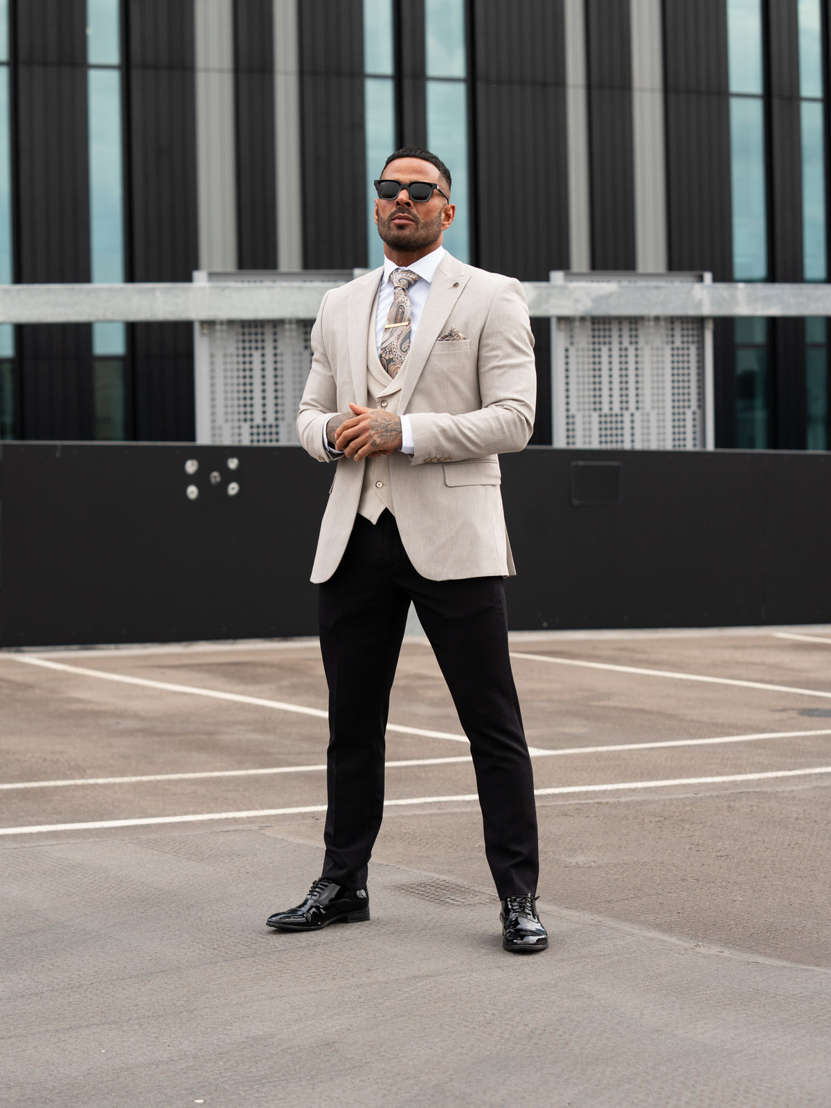 Ashbourne - Grey/Beige 3 Piece Suit