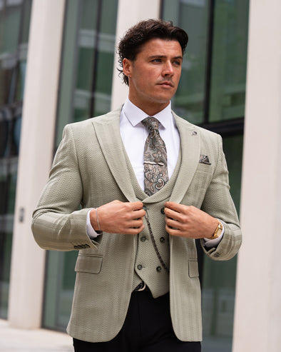 Del Prado - Pistachio Green 3 Piece Suit