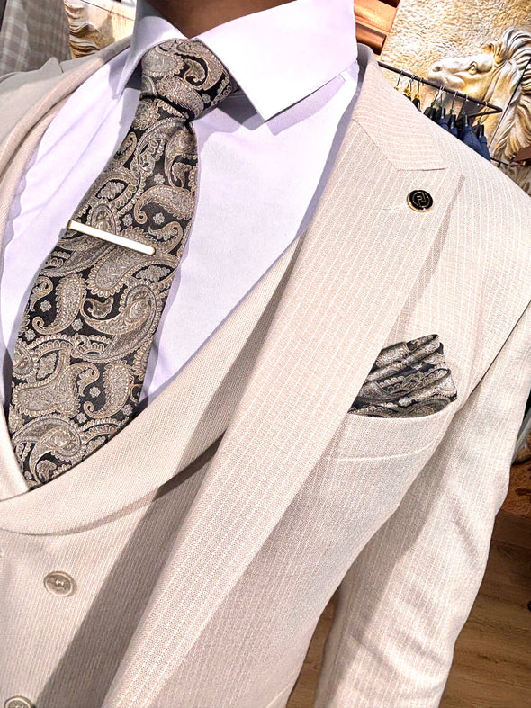 Elvis - Light Beige 3 Piece Suit