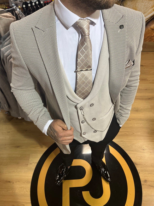 Russell - Beige 3 Piece Suit