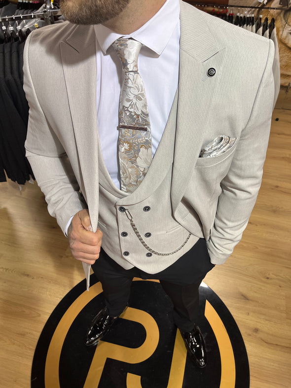 Brando - Stone 3 Piece Suit
