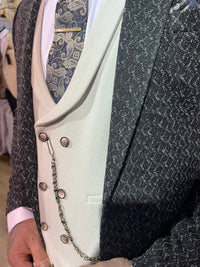 Dobey - Black/Light Beige 3 Piece Suit
