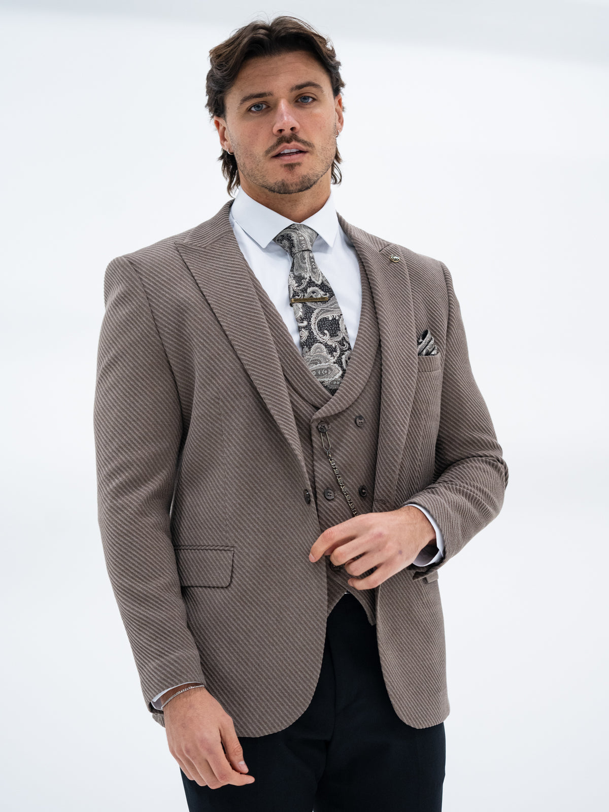 Lohan - Brown 3 Piece Suit