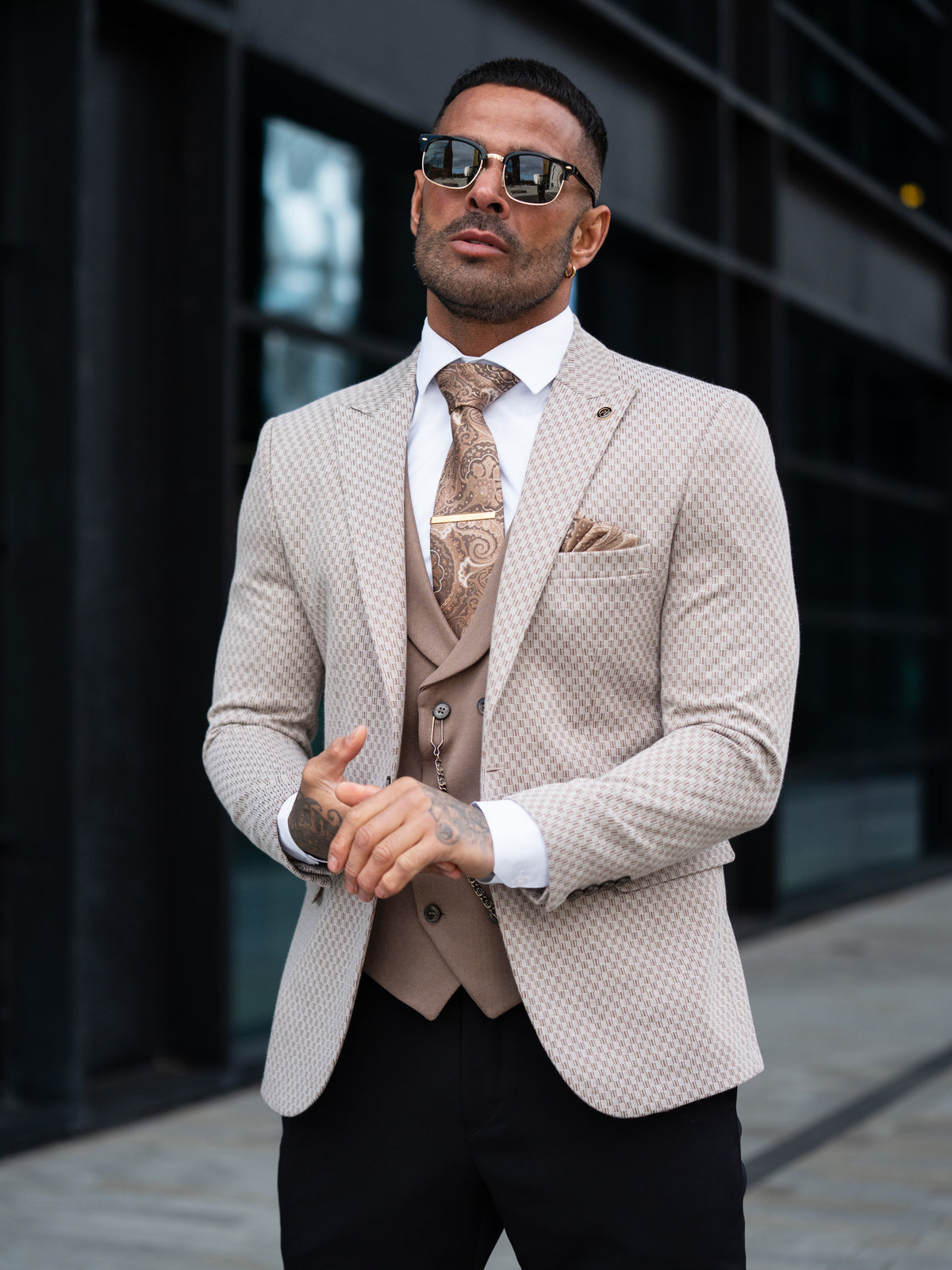 Kirill - Light Brown 3 Piece Suit