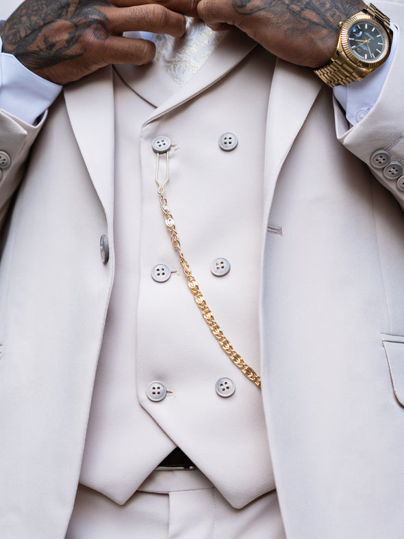 V2 Essential Cream 3 Piece Suit