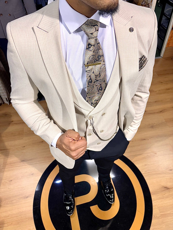 Elvis - Light Beige 3 Piece Suit
