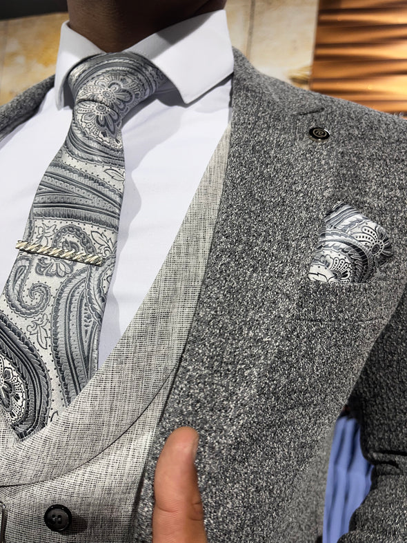 New Orleans - Charcoal Grey/Light Grey 3 Piece Suit