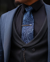 Azriel - Blue/Black 3 Piece Suit