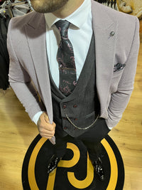 Tatum - Pink/Black 3 Piece Suit