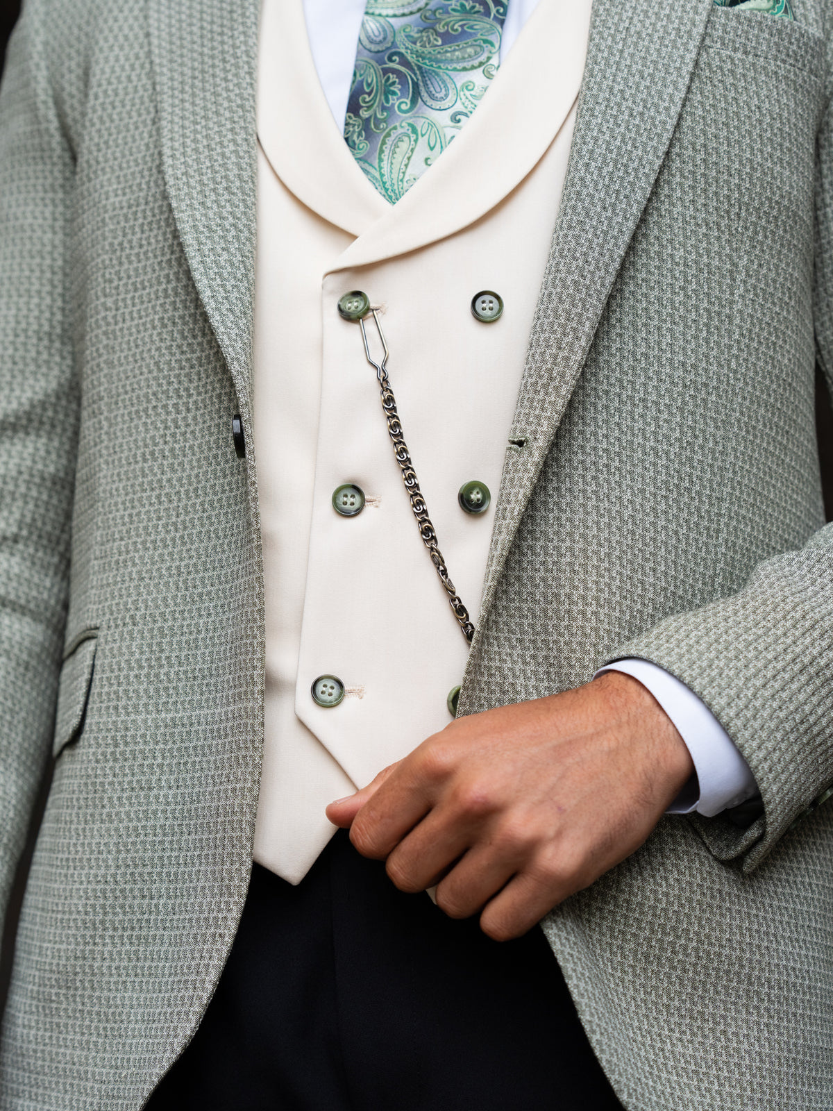 Dorado - Moss Green/Cream 3 Piece Suit
