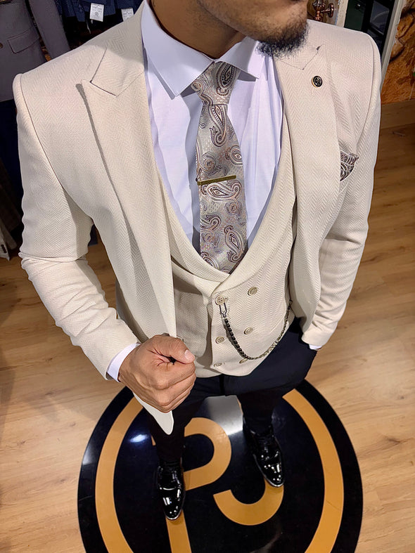 Zorma - Light Beige 3 Piece Suit
