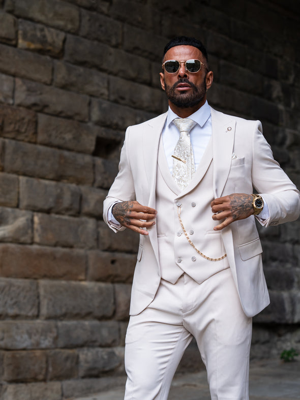 V2 Essential Cream 3 Piece Suit