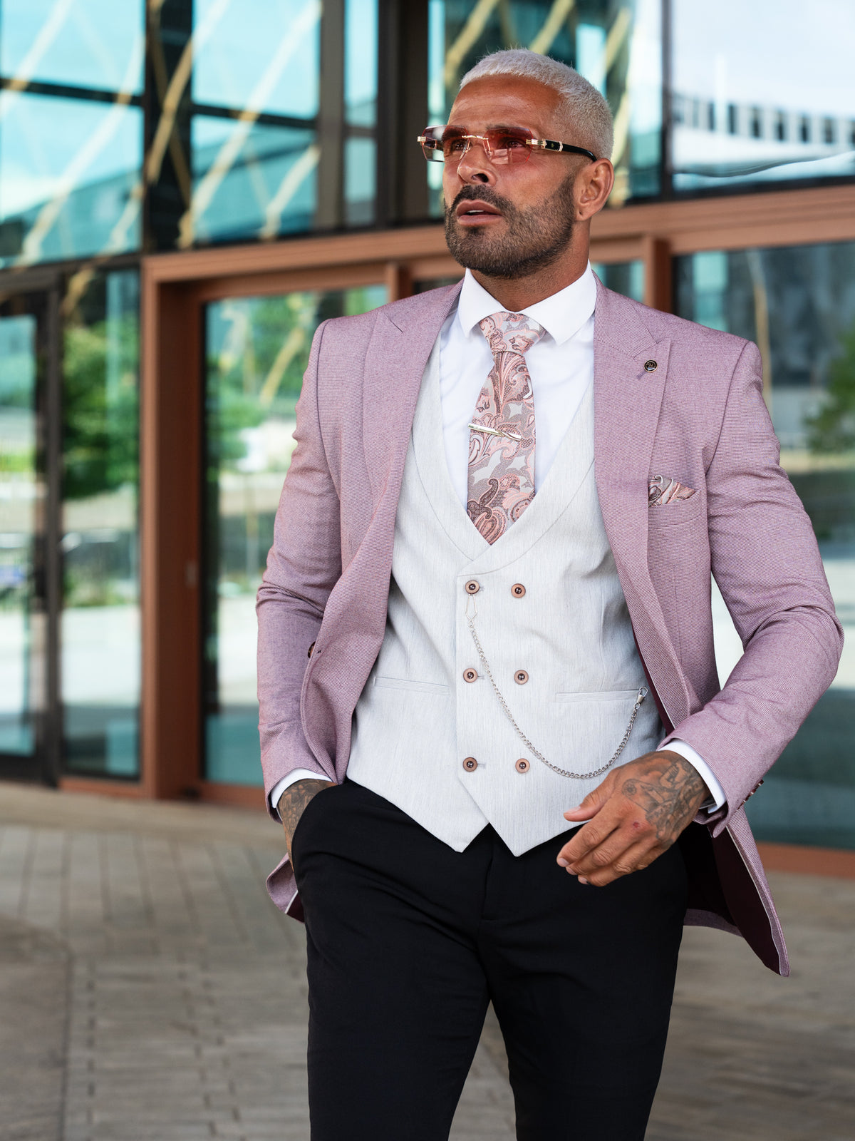 Stark - Light Maroon 3 Piece Suit