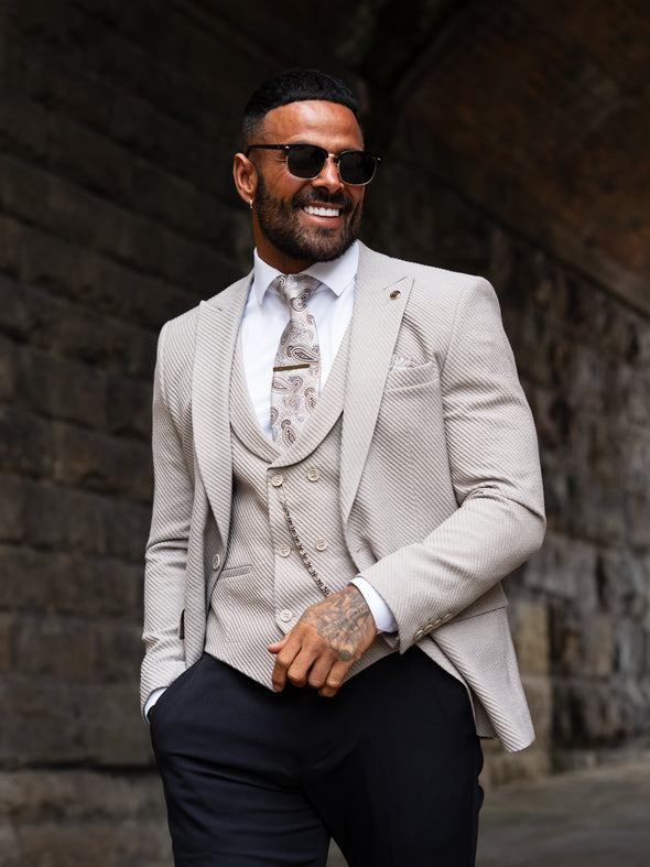 Taurus - Taupe 3 Piece Suit