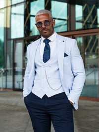 Moralis - Baby Blue 3 Piece Suit