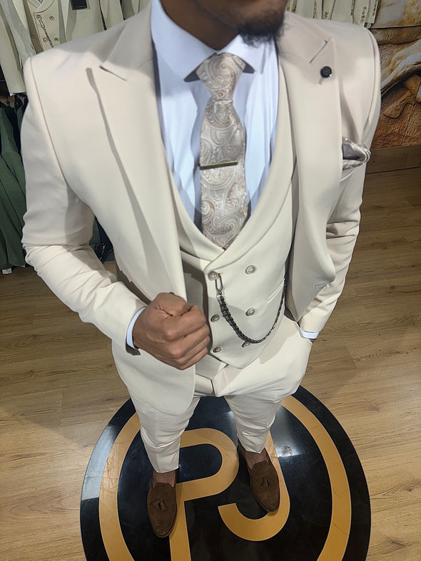 Essential Cream 3 Piece Suit